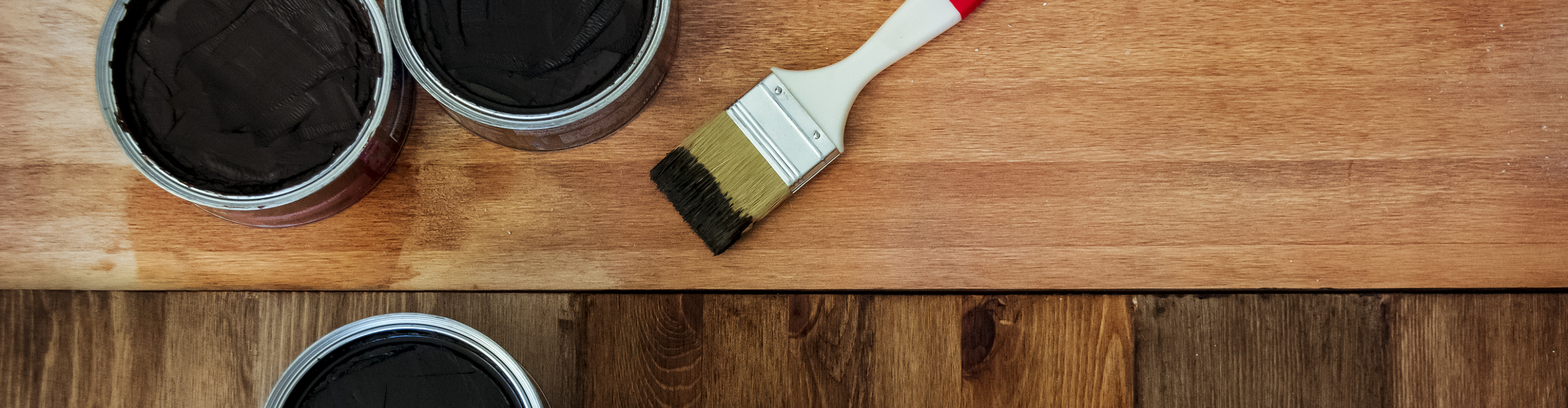 Hardwood with Refinishing Paint brush and Refinishing Dark Wood Stain